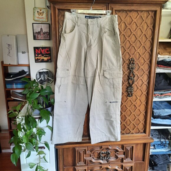 VTG Y2K JNCO Khaki Cargo Pants Wide Leg -  Men's 31x30 - Picture 2 of 16